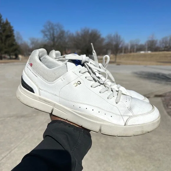 On Cloud The Roger Centre Court Leather Sneakers Men's Size 11 White Shoes - Picture 10 of 14